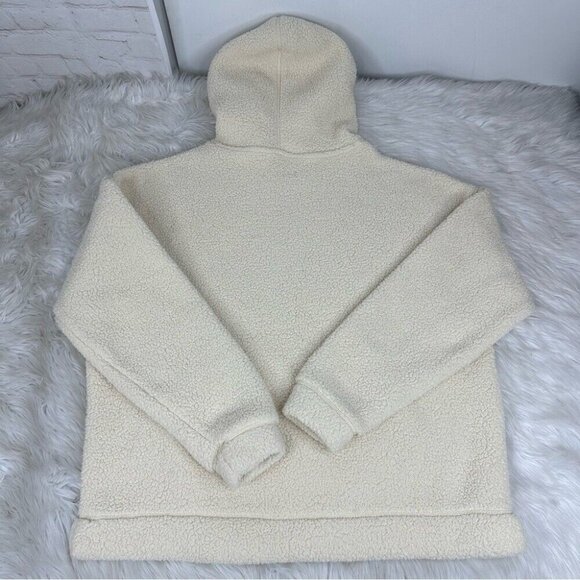 Standard/Cloth Men’s Off White Gorpcore Oversized Sherpa Hoodie Sweatshirt S/C50 - Picture 4 of 13